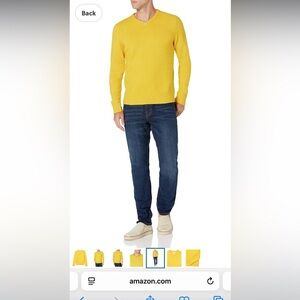 Amazon Essentials Men's V-Neck Long Sleeve Sweater in Bright Yellow XL